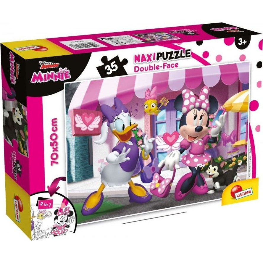 Minnie egér 2 az 1-ben 35db-os maxi puzzle és színező 70x50cm - Lisciani (304-74136)