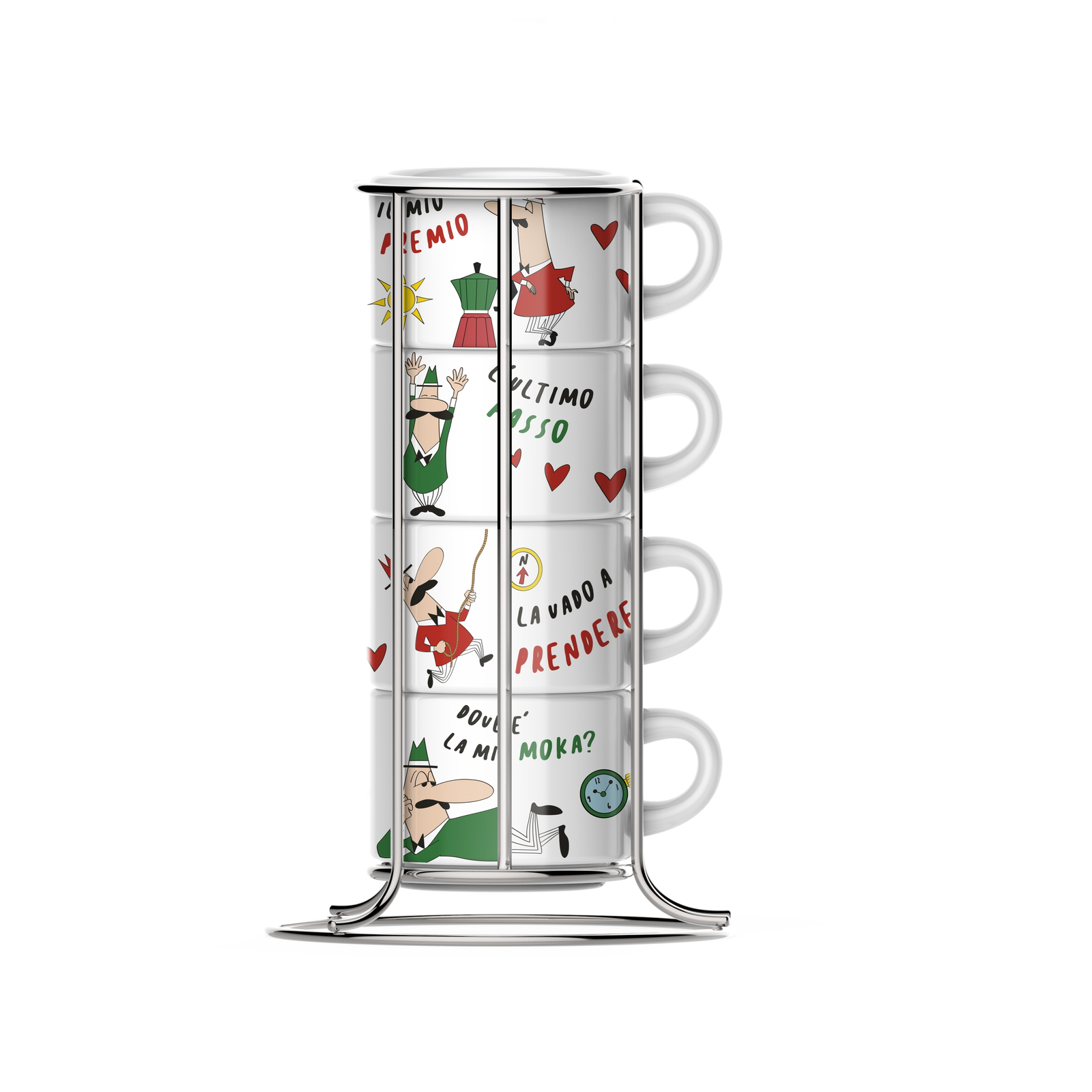 Bialetti Cappuccino csésze szett állvánnyal (4db) (TAZZ203)