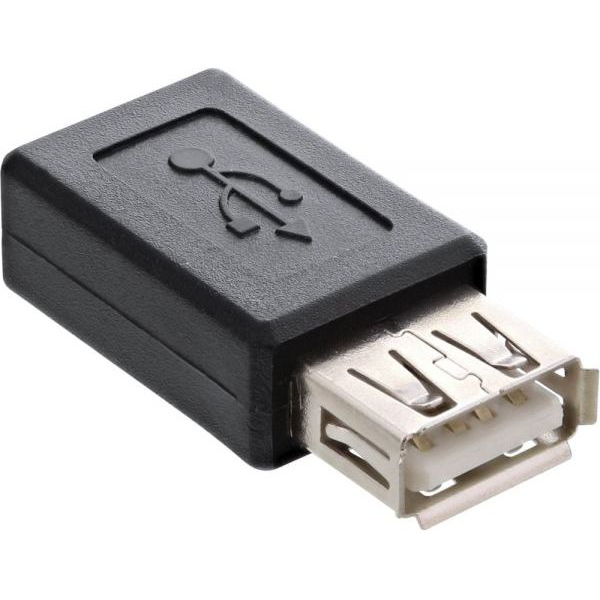 InLine 31613 csatlakozó átlakító USB 2.0 A female Micro-USB type B Fekete (31613)
