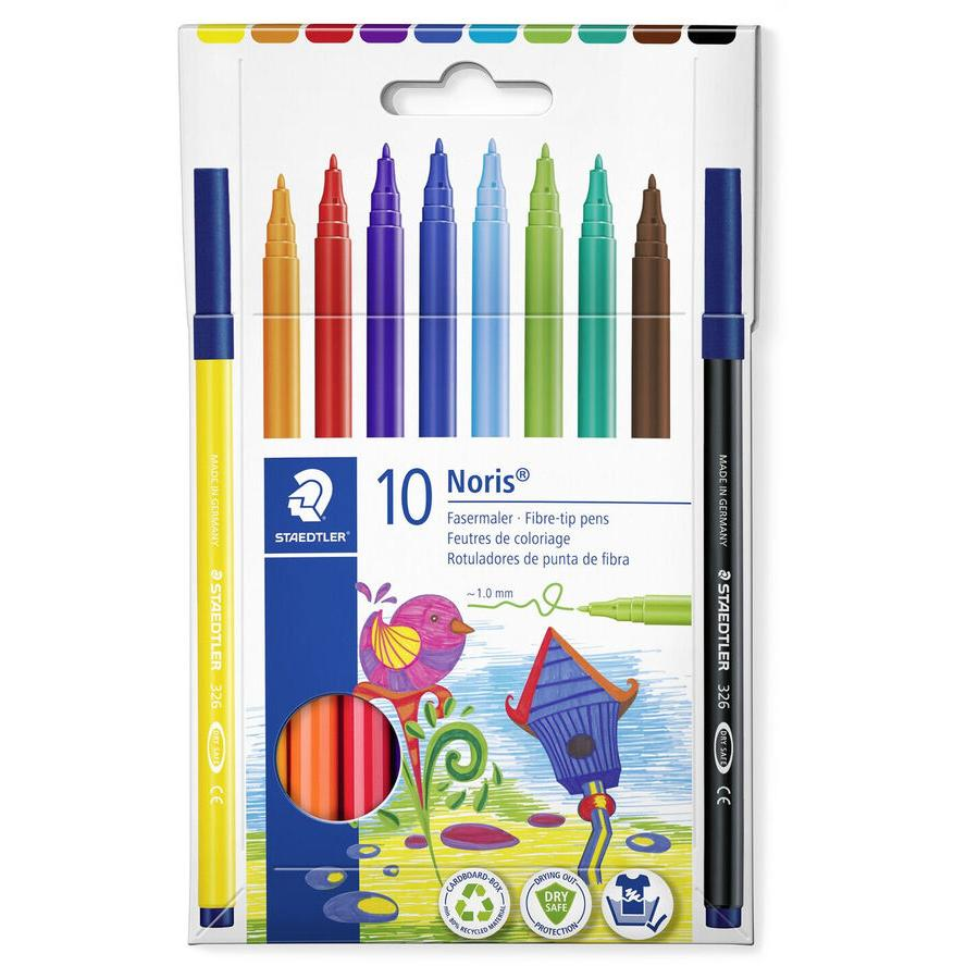 STAEDTLER Fasermaler Noris 10er-Set im Kartonetui 1mm retail (326 C10)