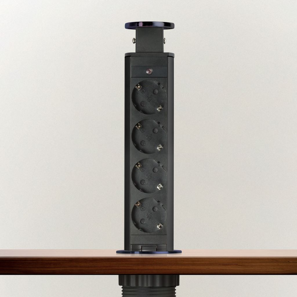 Delight rejtett elosztó 4 aljzat fekete (20431BB) (20431BB)