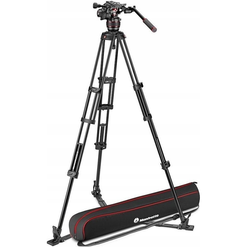 MANFROTTO Nitrotech 608 video fej + alu állvány földterpesz, ikerláb MVK608TWINGA (MVK608TWINGA)