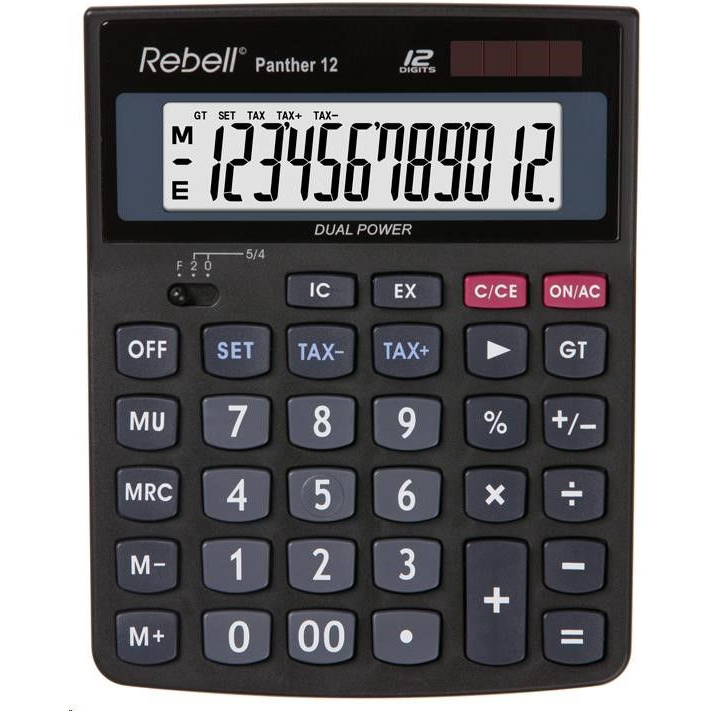REBELL - Panther 12 Asztali számológép, 12 számjegy (RE-Panther 12 WB/BX)