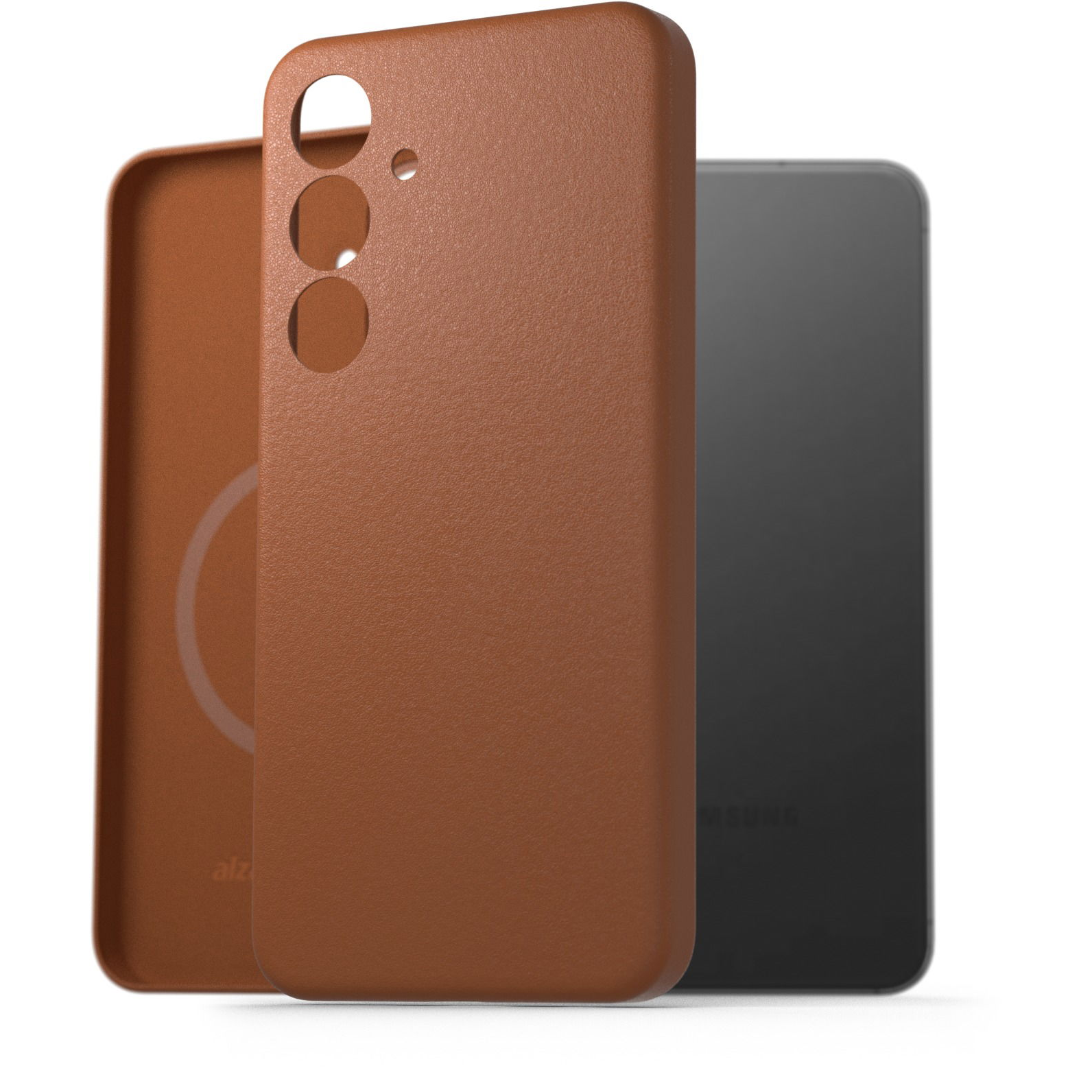 AlzaGuard Samsung Galaxy S24 Magsafe nyeregbarna bőr tok (AGD-GLCM14C)