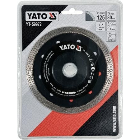 Yato Gyémánt Vágókorong 125x1,6x10x22,2 mm Folytonos