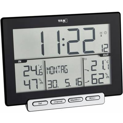 Vezeték nélküli hő- és páratartalom mérő, fekete, TFA Trinity (30.3058.01)