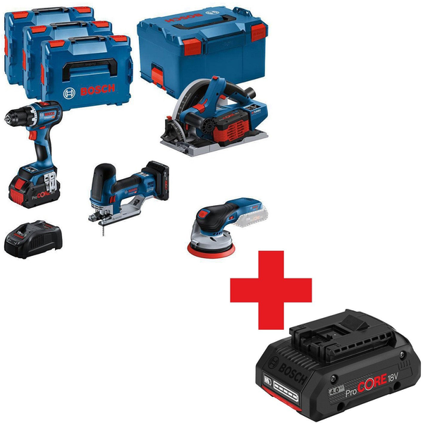 BOSCH GSR 18V-90C + GKT 18V-52GC + GST 18V-155 SC + GEX18V-125 gépcsomag L-Boxx-ban
