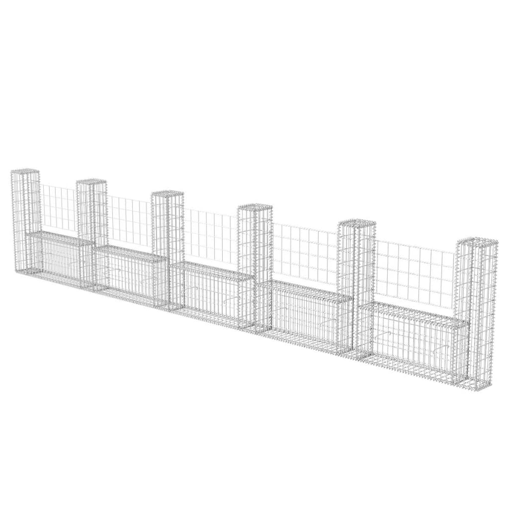 U-alakú horganyzott acél gabion kosár 570 x 20 x 100 cm (142547)