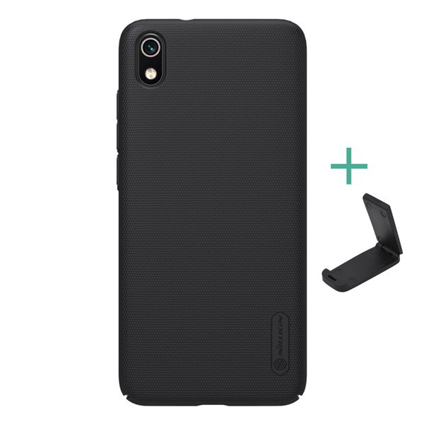 NILLKIN SUPER FROSTED műanyag telefonvédő (gumírozott, érdes felület + asztali tartó) FEKETE [Xiaomi Redmi 7A] (5996457893195)