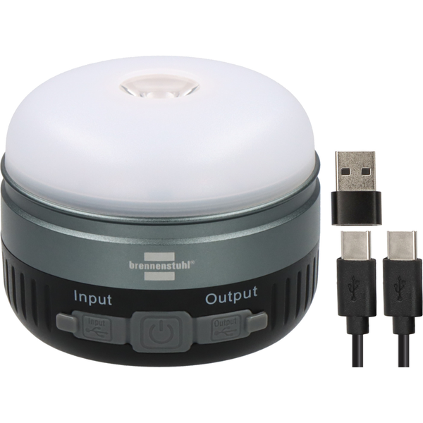 Brennenstuhl OLI 400 AS Napelemes Akkus Kemping LED lámpa 450 lumen - Fehér/Szürke/Fekete