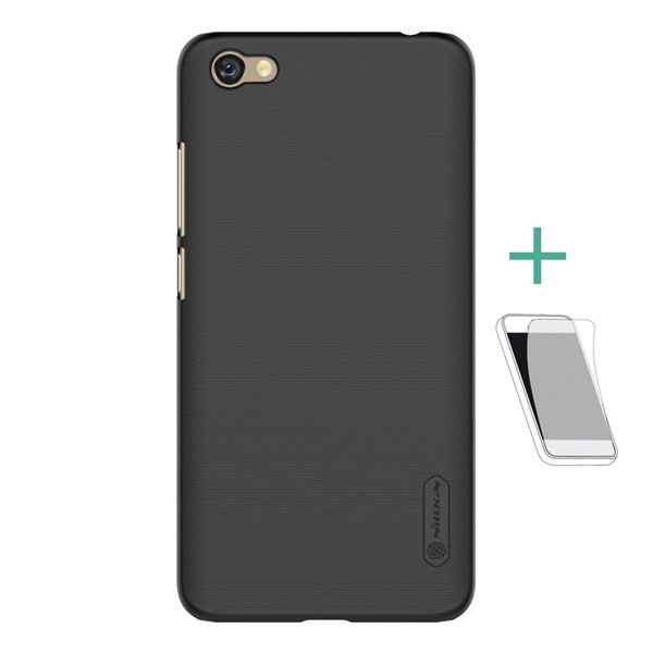 NILLKIN SUPER FROSTED műanyag telefonvédő (gumírozott, érdes felület + képernyővédő fólia) FEKETE [Xiaomi Redmi Note 5A] (5996457722488)