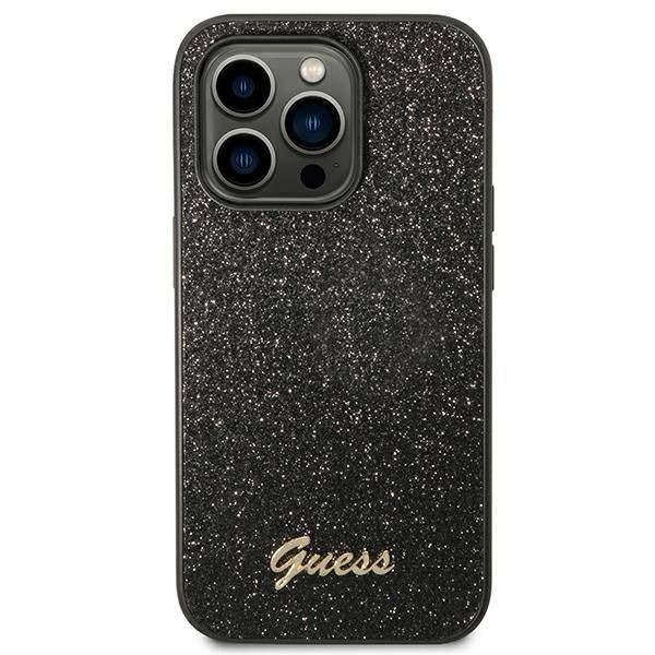 Guess Glitter Script Apple iPhone 14 Pro tok fekete (GUHCP14LHGGSHK) (GUHCP14LHGGSHK)