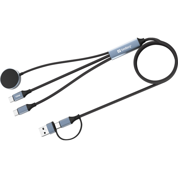 Sandberg 3v1 cestovní nabíjecí kabel 100W