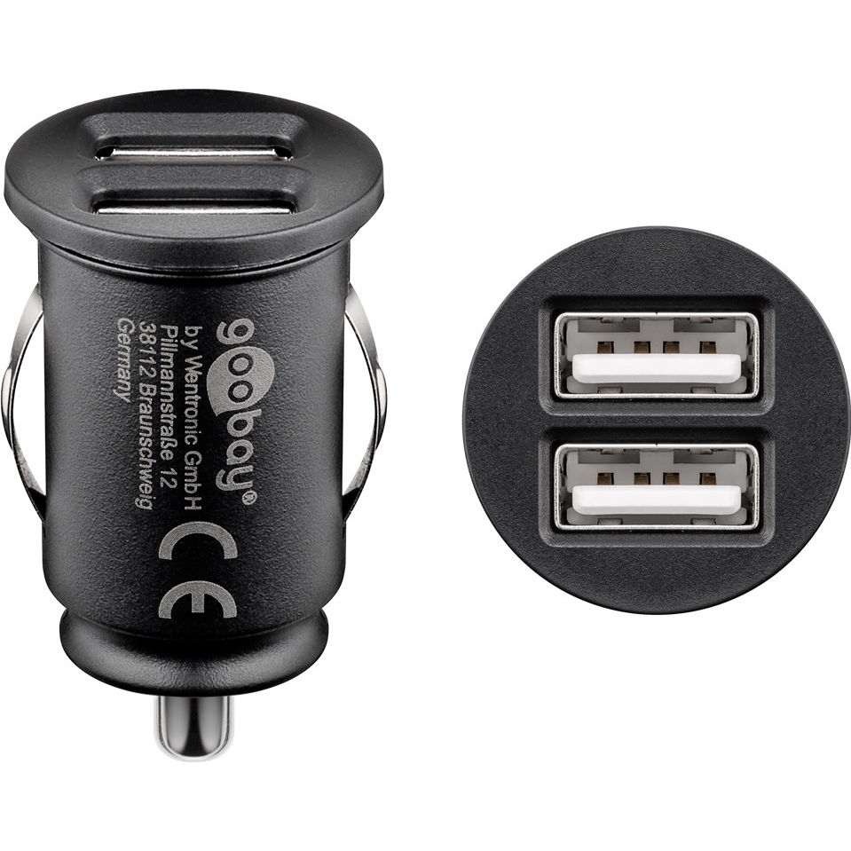 Goobay 44177 Autós USB-A töltő - Fekete (5V / 2.4A) (44177)