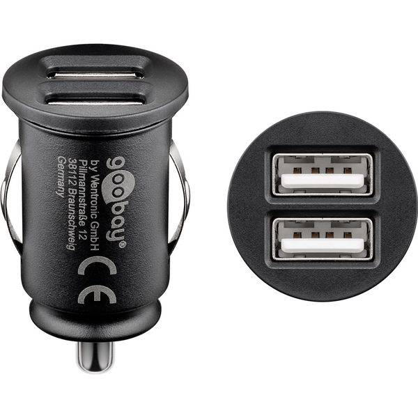 Goobay 44177 Autós USB-A töltő - Fekete (5V / 2.4A)