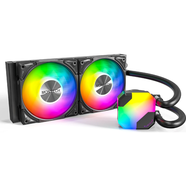 Chłodzenie wodne Montech Montech Hyper Flow ARGB AIO Wasserkühlung, schwarz - 240 mm