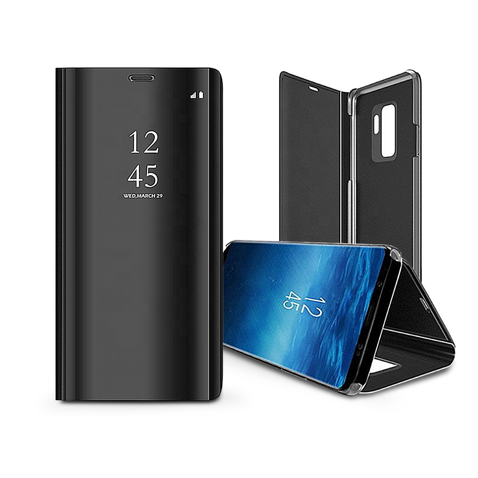 Smart Clear View oldalra nyíló flipes tok - Samsung SM-S911 Galaxy S23 - fekete (TF-0237)
