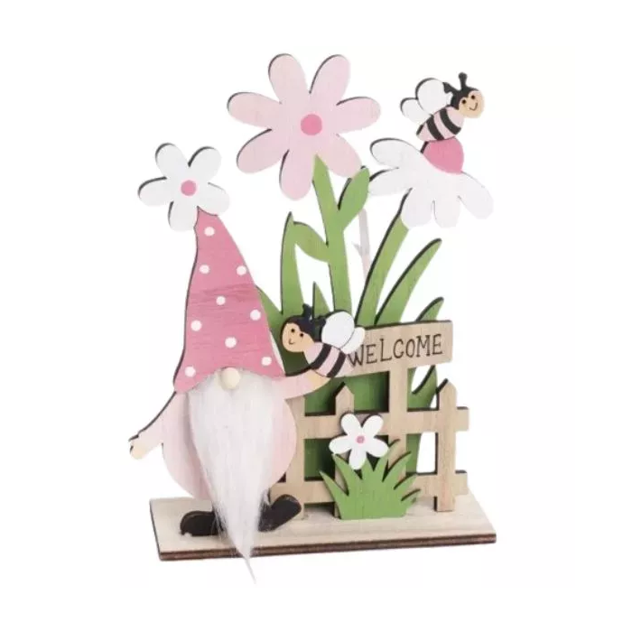 Manó virágokkal asztali dísz - 19 x 13 cm (65394)