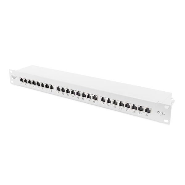 DIGITUS Patchpanel 1HE 24-Port Cat6a geschirmt lichtgrau