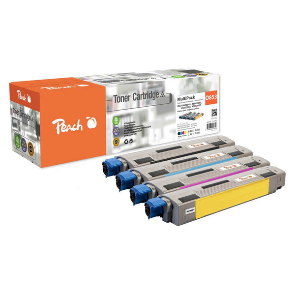 Peach 112482 tonercartridge 4 stuk(s) Compatibel Zwart, Cyaan, Magenta, Geel