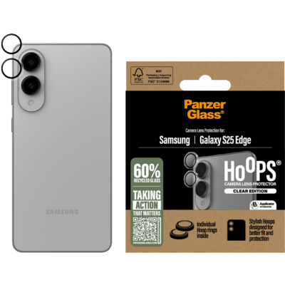 PanzerGlass ® Hoops® Transparent Camera Lens Protector Samsung S25 Edge Protector de pantalla 1 pieza(s)