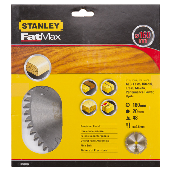 Keményfém Körfűrész Fat Max 160x20x48 mm (STA15535)