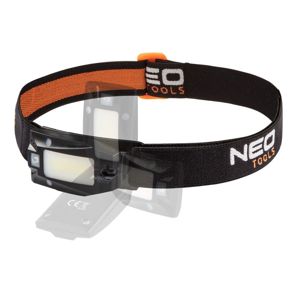 Neo Tools 99-069 Fejlámpa tölthető USB 180lm COB LED + mozgásérzékelő (99-069)