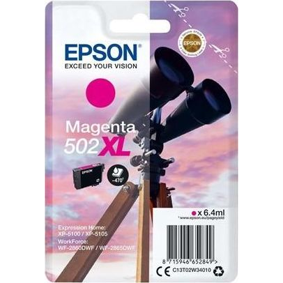 Epson 502XL глава и патрон за мастиленоструен принтер 1 броя Оригинал Висок (XL) добив Пурпурен