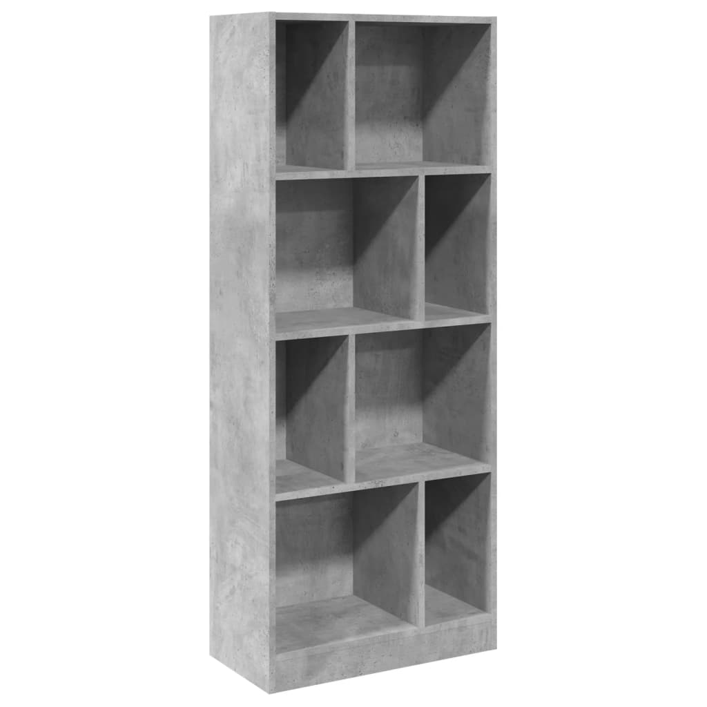 betonszürke szerelt fa könyvespolc 57 x 28,5 x 141 cm (847999)