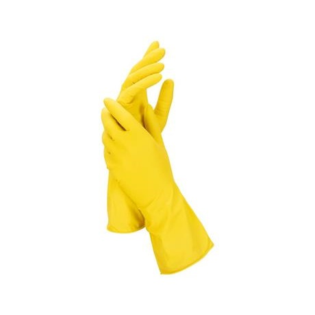 Háztartási latex gumikesztyű L-es méret sárga (RG10004004_1537)