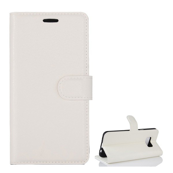 Tok álló, bőr hatású (FLIP, oldalra nyíló, asztali tartó funkció, prémium) FEHÉR [Samsung Galaxy S8 Plus (SM-G955)] (5996457693061)