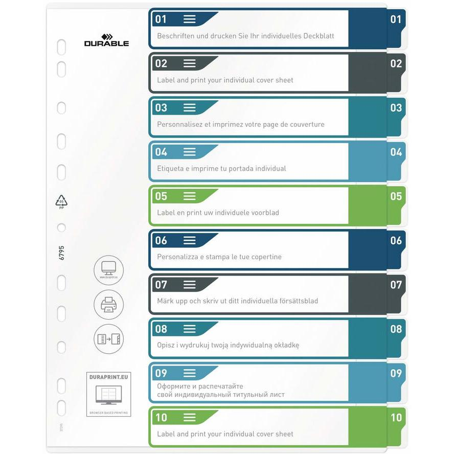 Durable A4 regiszter (10 db / csomag) (679527)