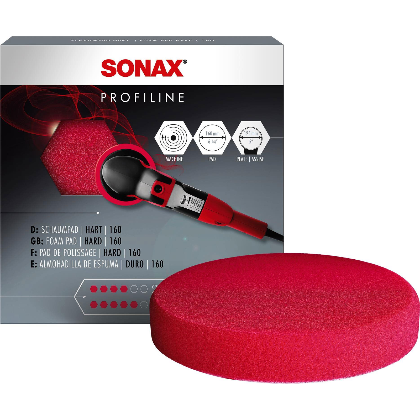 Sonax Profiline Csiszolókorong piros - 160 mm (493100)