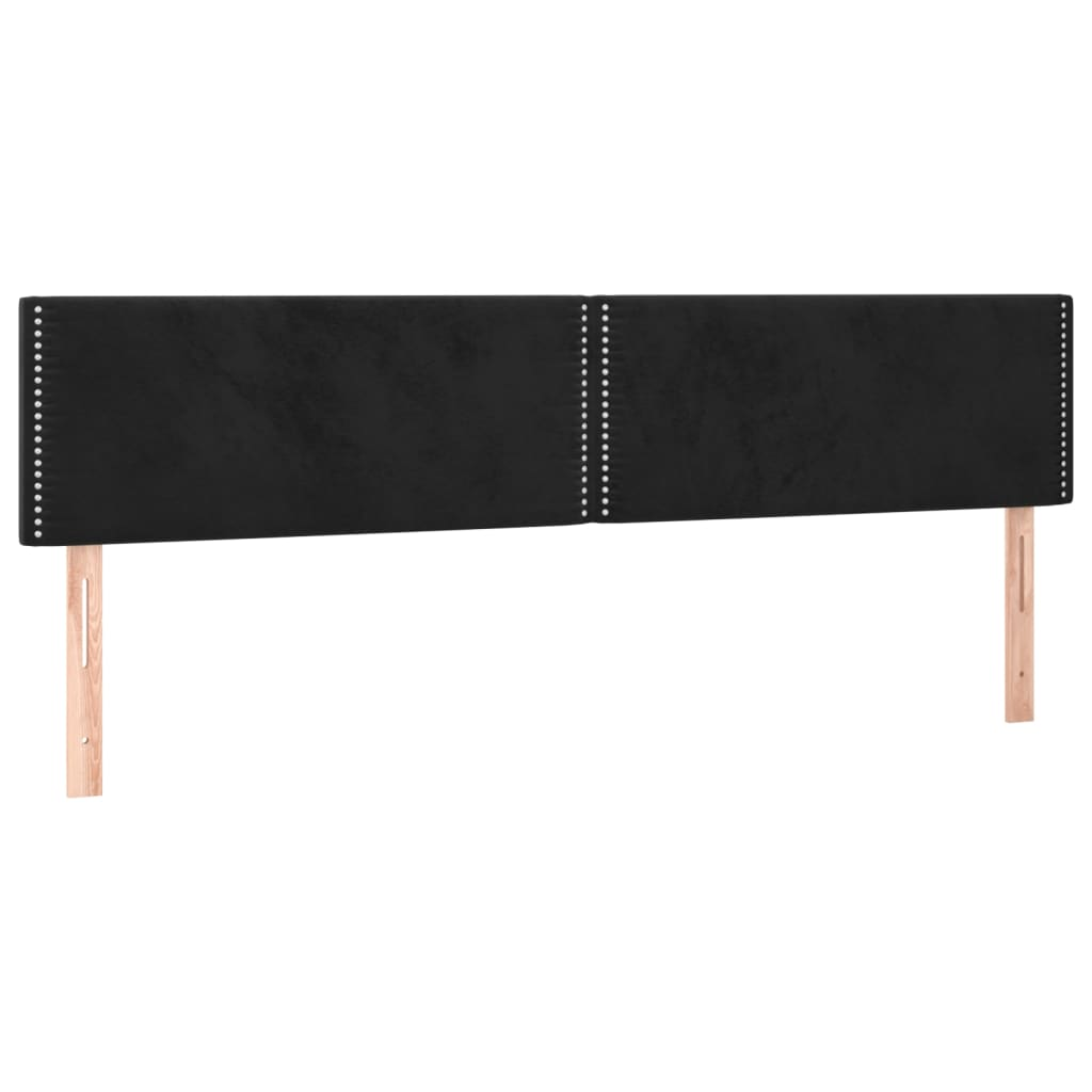 2 db fekete bársony fejtámla 90x5x78/88 cm (345980)