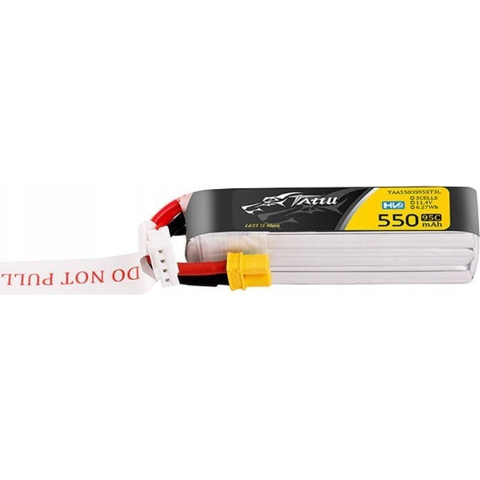 Tattu 3s 550mAh 95C 11.4V HV Lipo Battery with XT30 Plug Long-Pack (TAA5503S95XT3L)