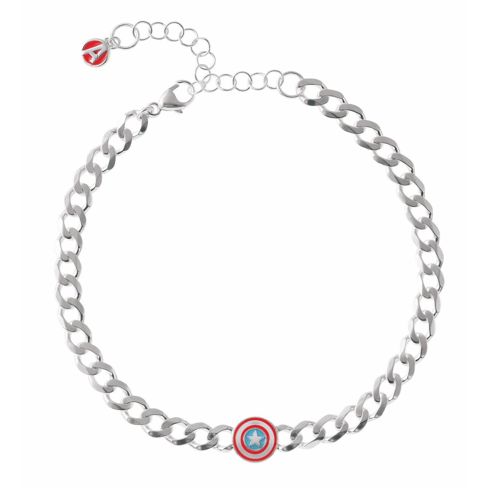 Disney Captain Amerika Marvel BS00080RL-7.CS (Ag 925/1000, 4,88 g) karkötő, uniszex, ezüst (BS00080RL-7.CS)