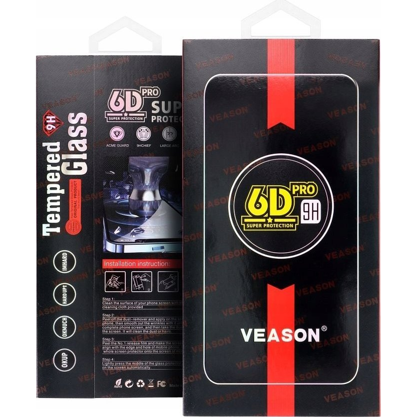 6D Pro Veason Adatvédelmi Üveg - iPhone 12 / 12 Pro Fekete Fólia ( )
