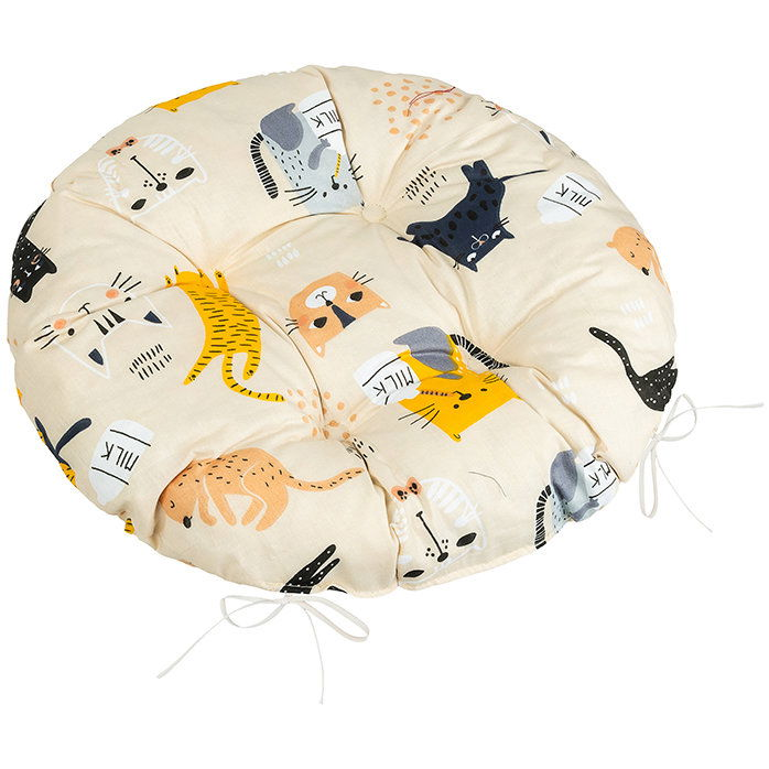 BELLATEX Adéla Seat 62/291 round quilted d. 40 cm cats (12464)