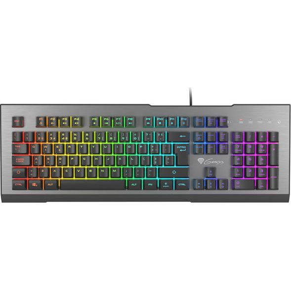 GENESIS Rhod 500 RGB tastiera Gaming USB QWERTY Portoghese Nero, Argento