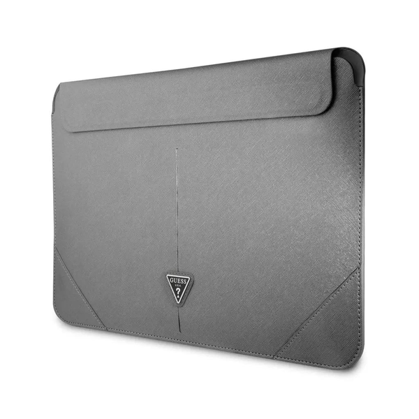 Чанта за лаптоп Guess Sleeve Saffiano Triangle Logo, Съвместима с Macbook Pro / Air 13 инча, Сребрист