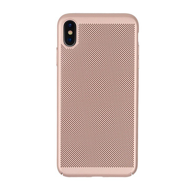Műanyag telefonvédő (gumírozott, lyukacsos minta) ARANY [Apple iPhone XS Max 6.5] (5996457811083)