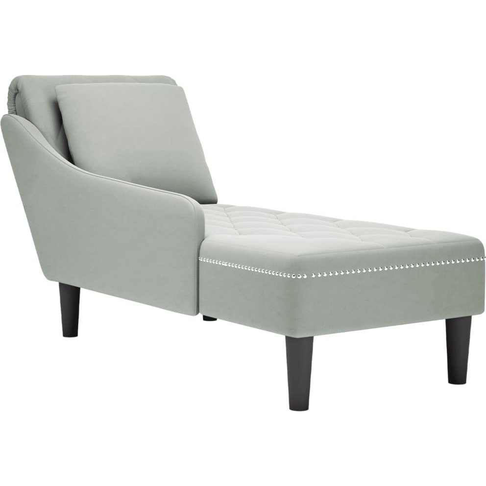 világosszürke bársony dívány párnával és jobb kartámasszal (4009772 VidaXL)