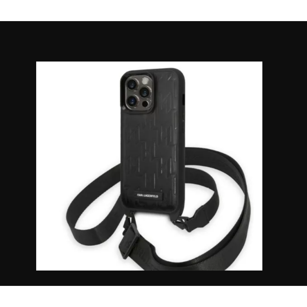 Karl Lagerfeld Apple iPhone 14 Pro Hátlapvédő Tok - Fekete (KLHCP14LSTMMK)