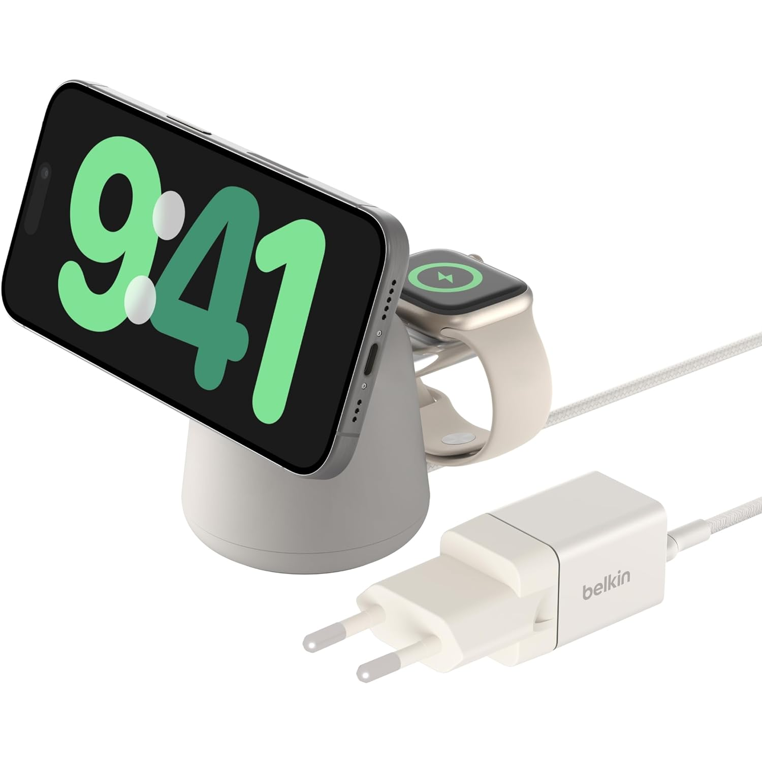 Belkin BoostCharge Pro 2in1 Vezeték nélküli töltőállomás - Fehér (15W) (WIZ020VFH37)