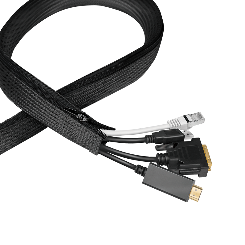 Logilink Kábelhüvely cipzárral, Poliészter, O 50 mm, fekete, 5 m (KAB0083) (KAB0083)