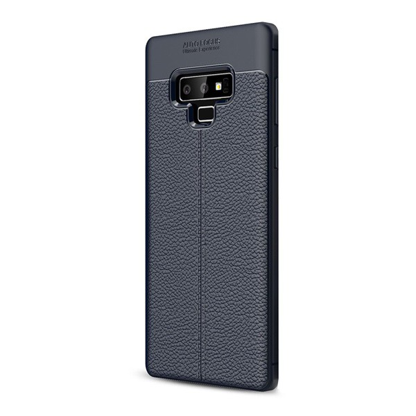 Szilikon telefonvédő (közepesen ütésálló, bőr hatású, varrás minta) SÖTÉTKÉK [Samsung Galaxy Note 9 (SM-N960F)] (5996457790715)