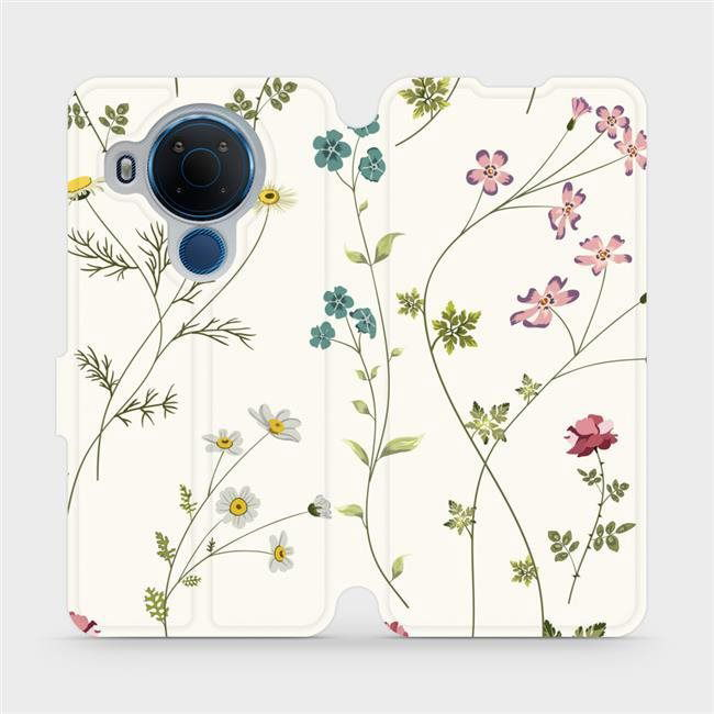 Flip mobile phone case Nokia 5.4 - MD03S Thin plants with flowers (5903516647224)