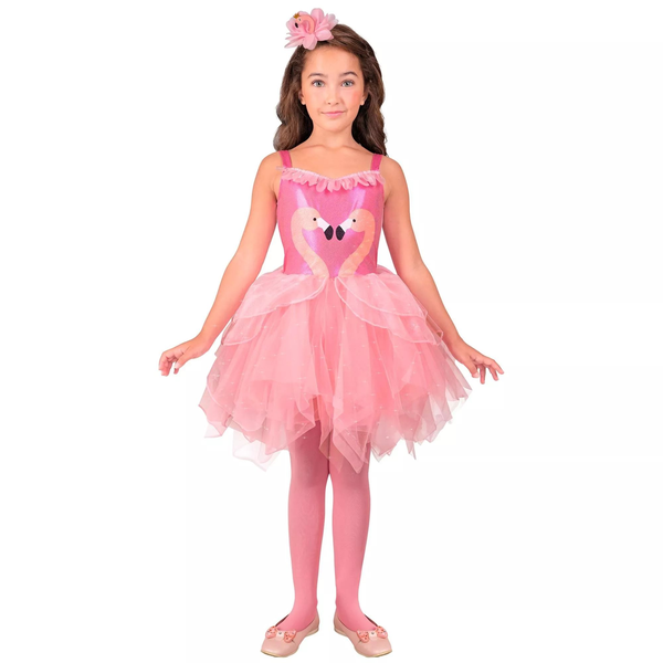 Widmann Flamingo jelmez fejpánttal lányoknak - 128 cm