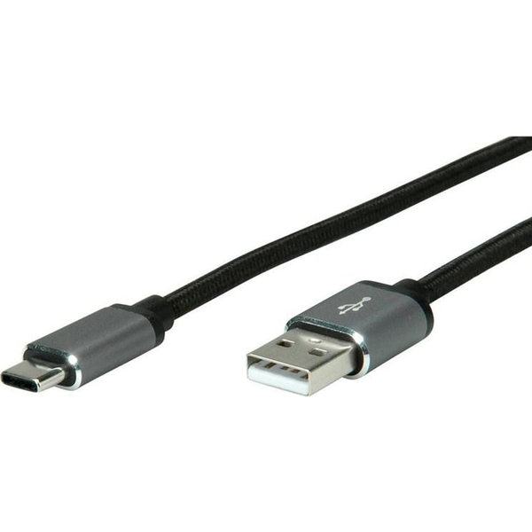 Roline USB kabel USB 2.0 USB-C® vtič\, USB-A vtič 3.00 m črna zaščiten 11.02.9029