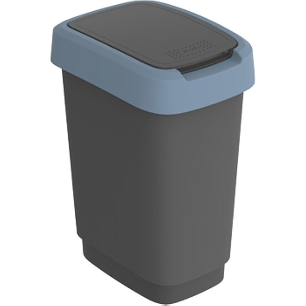 Rotho Twist Blue 10 literes Billenőfedeles szemetes - Kék/Szürke (CEN-80790)